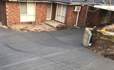 Charcoal coloured driveway